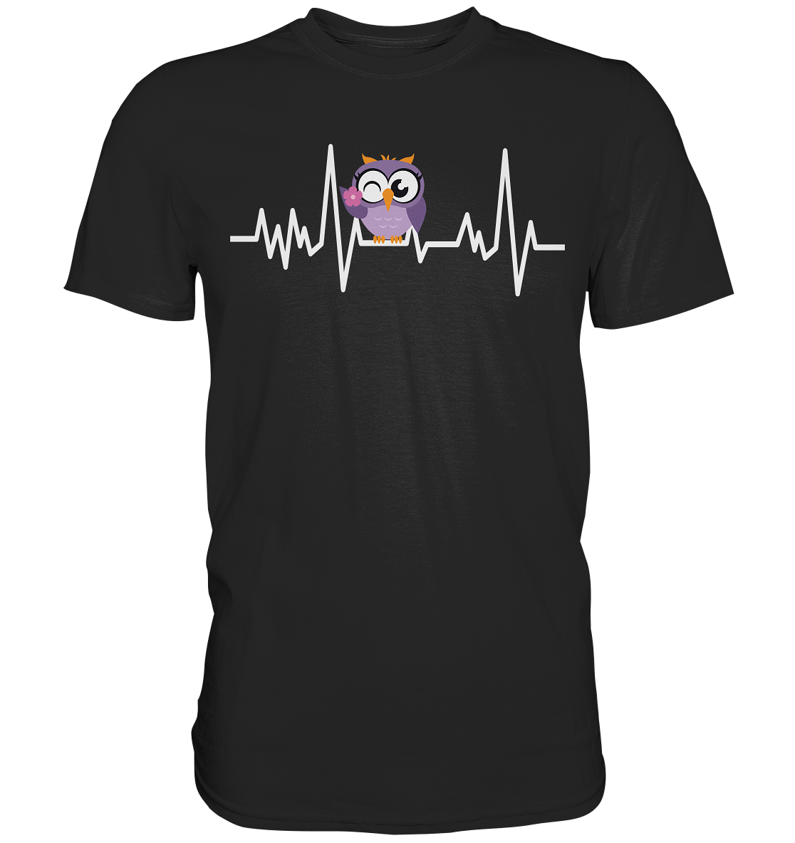 Eule Eulen Eulen Herzschlag Baby Eule Eulen Liebhaber - Premium Shirt