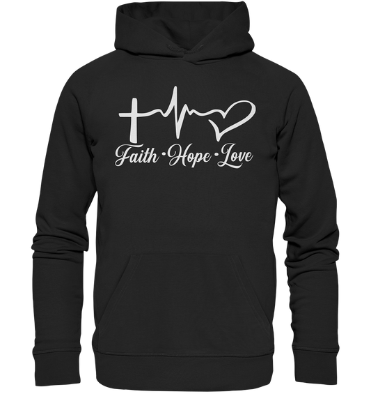 Faith Hope Love Hoffnung Glaube Liebe  - Premium Unisex Hoodie